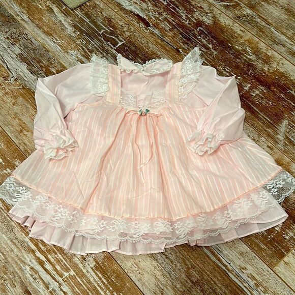 Vintage Bryan Pink Lace Dress Set - Picture 1 of 9